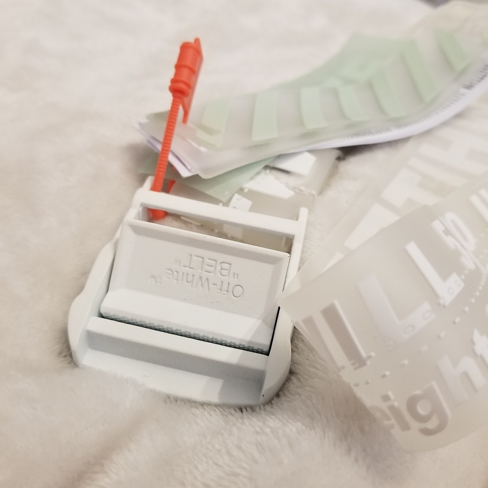 Authentic Off-White Rubber Industrial Belt - White